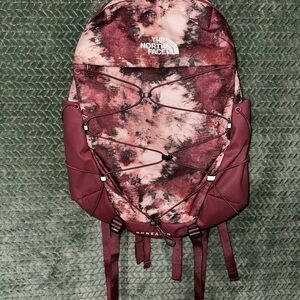 The North Face Tie-Dye Pink and Burgundy Backpack